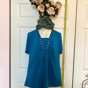 Sz 14/16 Lane Bryant short sleeved teal top